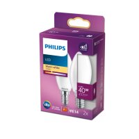 Leuchtmittel Philips E14 Kerze 4,3 Watt LED Doppelpack...