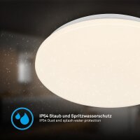 Badleuchte Briloner Deckenleuchte 24 Watt LED  35 cm Deckenlampe IP54 Badezimmerlampe