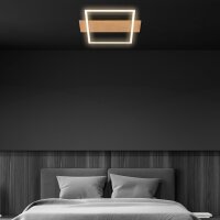 Deckenleuchte Briloner 14 Watt LED Frame Holz Deckenlampe 34 x 26 cm