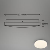 Badleuchte Briloner Deckenlampe 12 Watt LED Sensor Deckenlampe IP54 27 cm Badezimmerleuchte