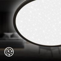 Deckenleuchte Briloner 22 Watt LED Sternenhimmel Deckenlampe Schwarz 37,5 cm