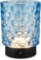 Akku-Leuchte Briloner 2 Watt LED Tischleuchte Glas Blau...