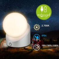 Briloner Sora Mini LED Akku-Tischleuchte kabellos,...