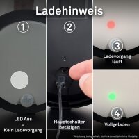 Briloner Sora Mini LED Akku-Tischleuchte kabellos, dimmbar, Chrom-matt, IP54, 2 Watt, 150 Lumen, 2700 K