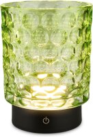 Akku-Tischlampe Akku-Leuchte, Grün, 2 Watt, 150lm, 2700K, Glas, Touchdimmer, IP44 – Briloner