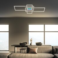 Deckenleuchte Briloner Frame Tunnel-Effekt 53 Watt LED Fernbedienung Deckenlampe dimmbar CCT
