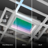 Deckenleuchte Briloner Frame Tunnel-Effekt 53 Watt LED Fernbedienung Deckenlampe dimmbar CCT