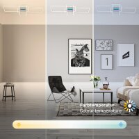 Deckenleuchte Briloner Frame Tunnel-Effekt 53 Watt LED Fernbedienung Deckenlampe dimmbar CCT