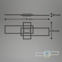 LED Deckenlampe Frame Tunnel-Effekt, Aluminium, 53 Watt, 6950lm, 3000 – 6500K – Briloner