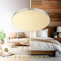 Deckenleuchte Briloner Sternenhimmel 24 Watt LED Deckenlampe 38 cm Fernbedienung dimmbar CCT Nickelmatt