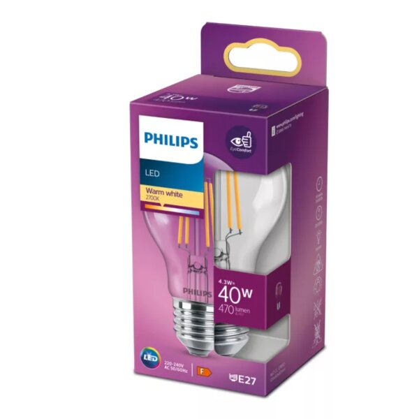 Leuchtmittel Philips E27 4,3 Watt LED 470 Lumen warmweiß