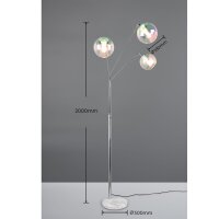 Trio Leuchten Paxton Stehleuchte Chrom Glas irisierend Marmor 200cm 3xE27