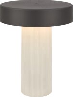 Akku-Tischleuchte Akku-Leuchte, Weiß / Anthrazit, 3 Watt, Touchdimmer, IP44, Ø 16 cm – Briloner