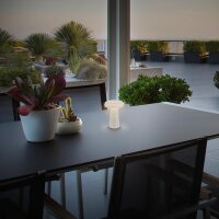Akku-Leuchte Briloner Tischlampe 2,6 Watt LED Travertin Tischleuchte IP44 Touch-Dimmer