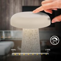 Akku-Tischlampe Akku-Leuchte, Travertin, 2,6 Watt, 140lm, 3000K, Touchdimmer, IP44 – Briloner