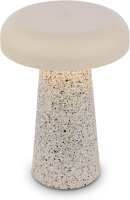 Akku-Tischleuchte Akku-Leuchte, Travertin, 2,6 Watt, Touchdimmer, IP44, Ø 12 cm – Briloner