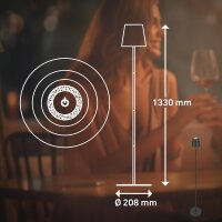 Akku-Stehlampe Akku-Leuchte RGBW, Anthrazit, 6 Watt, 500lm, Touchdimmer, IP44 – Briloner