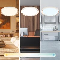 LED Deckenleuchte, Coffee, 48 Watt, dimmbar, CCT einstellbar, mit Fernbedienung – Briloner