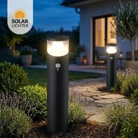 Solar-Lichter  LED Solar Wegeleuchte Schwarz Ø10cm...