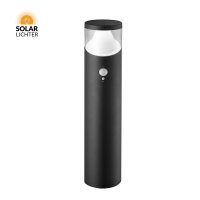 Solar-Lichter  LED Solar Wegeleuchte Schwarz Ø10cm 50cm Erdspieß Sensor 3 Modi 210lm Warmweiß