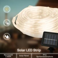 Solarbetriebenes LED Band 1000 cm transparent IP44 Stripe...