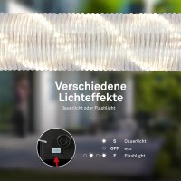 Solarbetriebenes LED Band 1000 cm transparent IP44 Stripe Dauerlicht Flashlight