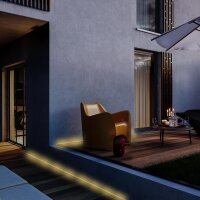 Solarbetriebenes LED Band 1000 cm transparent IP44 Stripe Dauerlicht Flashlight