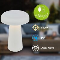 Akku-Tischleuchte Akku-Leuchte, Grau, 2,6 Watt, IP44,...