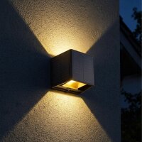Globo Lighting LED Außenwandleuchte Schwarz Up...