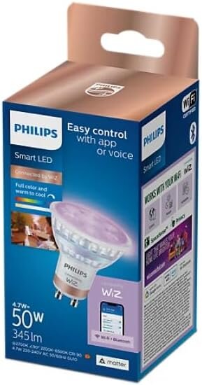 Leuchtmittel Philips GU10 4,7 Watt LED WIZ 345 Lumen RGB & CCT smart dimmbar