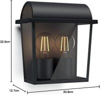 Außenleuchte Philips Harvest Wandleuchte Schwarz Aluminium Wandlampe E27