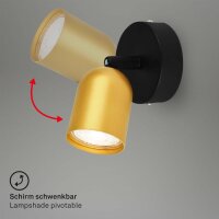 Strahler Briloner GU10 Spot Wandleuchte Schwarz-Gold Wandlampe