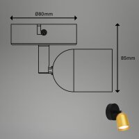 Strahler Briloner GU10 Spot Wandleuchte Schwarz-Gold Wandlampe