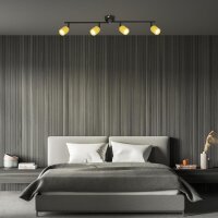 Strahler Briloner 4er Spot Deckenlampe GU10 Fassung Schwarz-Gold Deckenleuchte