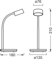 Schreibtischlampe Office Line Desk Cylinder, Weiß, 4,8 Watt, 400lm, 3000/4000/6500K – Ledvance