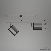 Strahler Briloner 2er Spot Hellgrau Coffee GU10 Fassung Deckenleuchte Deckenlampe