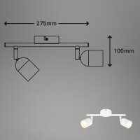 2-flammiger Deckenspot 2er, Weiß, 2x9W, 27,5 x 8 x 10 cm – Briloner
