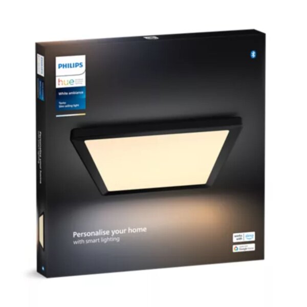 Smarte Deckenleuchte HUE Tento, Schwarz, 15,4 Watt, 1520lm, 2200 – 6500K – Philips