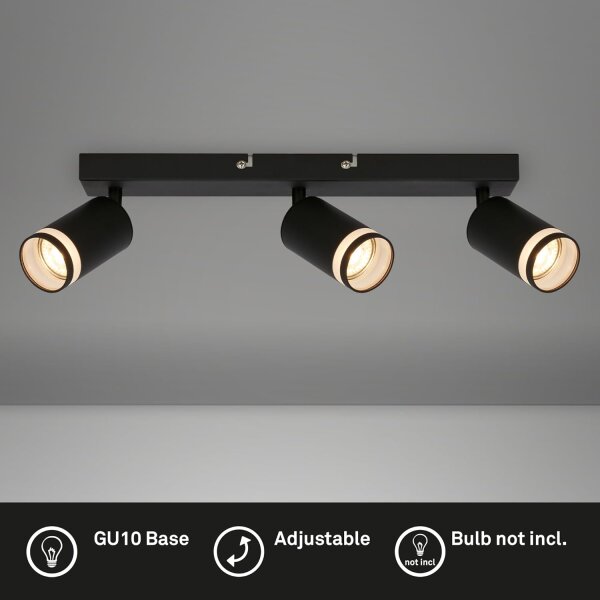 Strahler Briloner 3er Spot Deckenlampe Schwarz GU10 Deckenleuchte