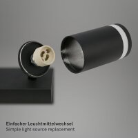 Strahler Briloner 3er Spot Deckenlampe Schwarz GU10 Deckenleuchte