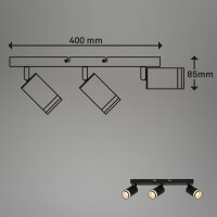 Strahler Briloner 3er Spot Deckenlampe Schwarz GU10 Deckenleuchte