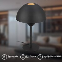 Tischleuchte Briloner Schwarz Gold E14 Fassung Tischlampe