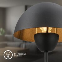 Tischleuchte Briloner Schwarz Gold E14 Fassung Tischlampe