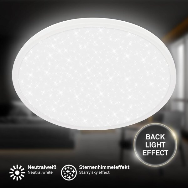 Deckenleuchte Briloner 22 Watt LED Sternenhimmel Deckenlampe Weiß 37,5 cm