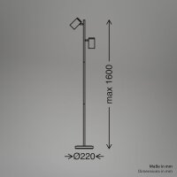 Stehleuchte Briloner 2-flammig Standleuchte Schwarz Holz Leselampe GU10 Fassung 159,5 cm