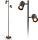 Stehleuchte Briloner 2-flammig Standleuchte Schwarz Holz Leselampe GU10 Fassung 159,5 cm