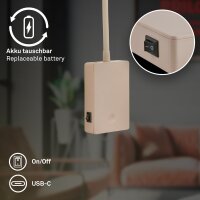 Akku-Leuchte Briloner 2 Watt LED Wandlampe Beide Leseleuchte dimmbar Montage ohne Bohren