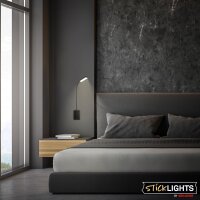 Akku-Leuchte Briloner 2 Watt LED Wandlampe Schwarz Leseleuchte dimmbar Montage ohne Bohren