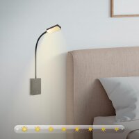 Akku-Leuchte Briloner 2 Watt LED Wandlampe Schwarz Leseleuchte dimmbar Montage ohne Bohren
