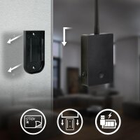 Akku-Leuchte Briloner 2 Watt LED Wandlampe Schwarz Leseleuchte dimmbar Montage ohne Bohren